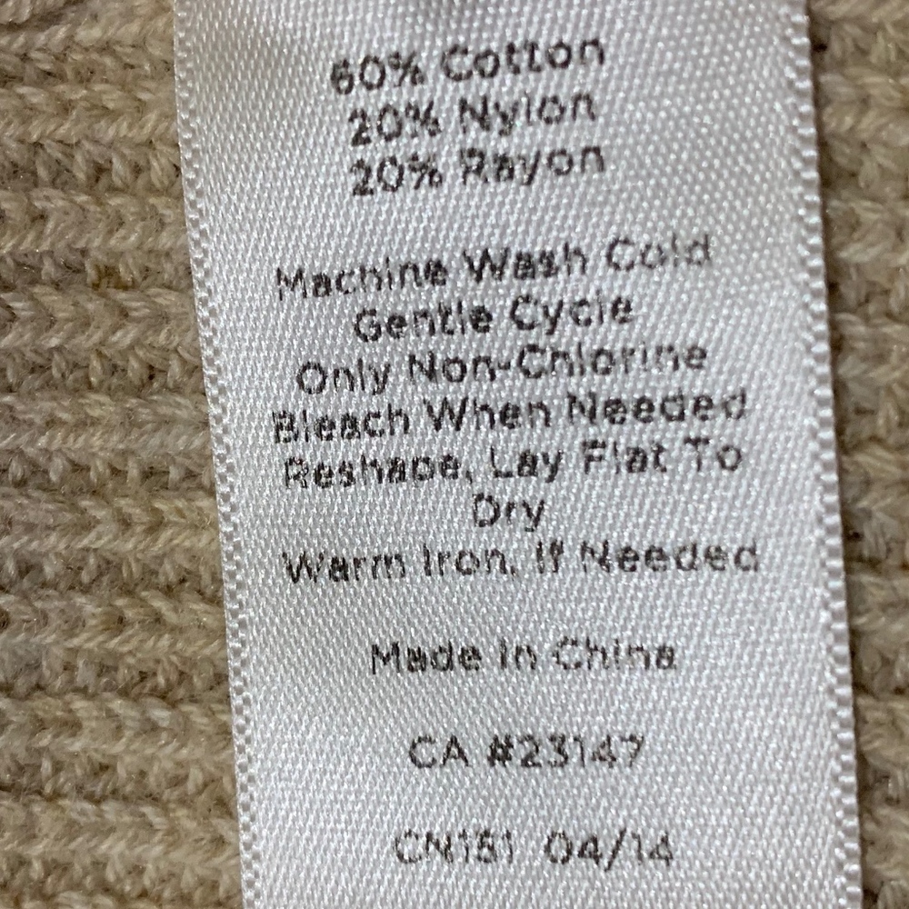 2/$30 Talbots Crew Neck Sweater Taupe XS - Picture 5 of 8